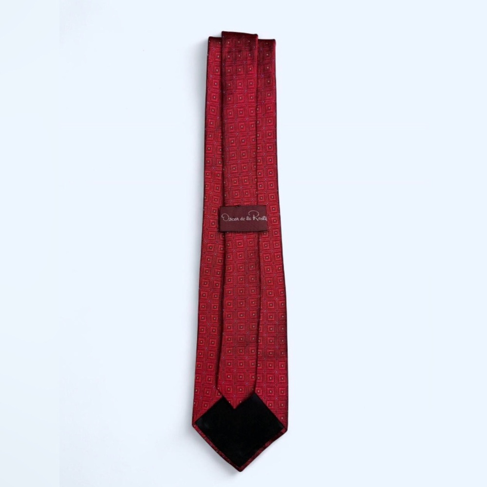 Oscar de‎ la Renta Burgundy Geometric Tie